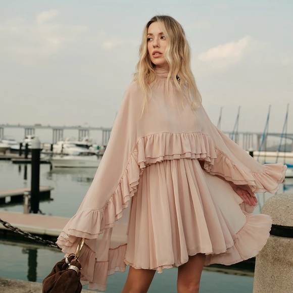 Commense Blush Pink Ruffled Mini Dress - Picture 2 of 6